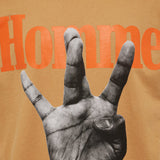 Homme femme Twisted Fingers Tee Brown with Orange and Cream (ATONCE02-3)