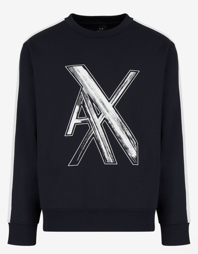 ARMANI EXCHANGE OVERSIZED LOGO CREW NECK SWEATSHIRT (NAVY/BLUE)