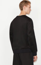 ARMANI EXCHANGE OVERSIZED LOGO CREW NECK SWEATSHIRT BLACK