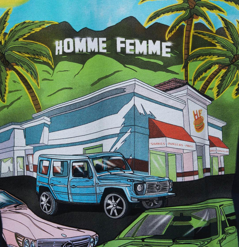 HOMME FEMME Burgers and Benz Tee Charcoal (HFSS2022112-1)