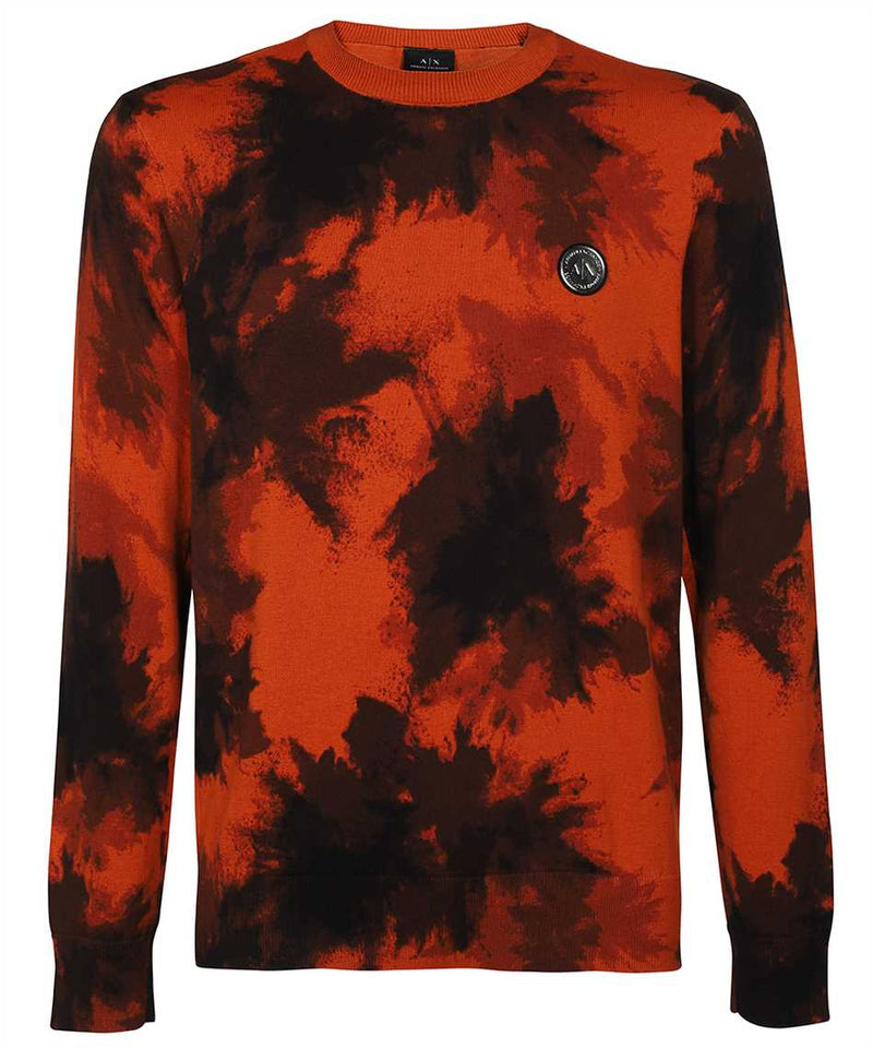 Armani Exchange ORANGE CAMOUFLAGE ORGANIC COTTON SWEATER