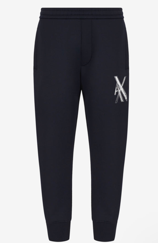 ARMANI EXCHANGE MACRO LOGO JOGGER SWEATPANTS (NAVY/BLUE)