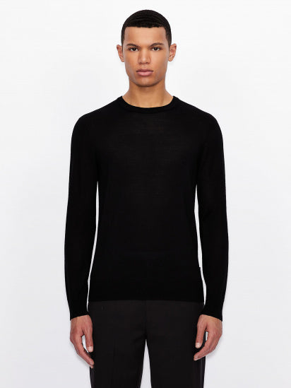 Armani Exchange Black Crew Neck Sweater in