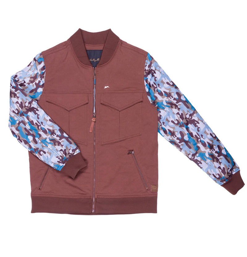 ATIZIANO Robert | Men's Twill Bomber Jacket (BROWN)