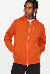 ARMANI EXCHANGE HOODED ZIP UP JERSEY SWEATSHIRT (ORANGE)