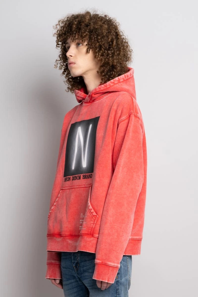 NEON DENIM N FOR NEON HOODIE - RED